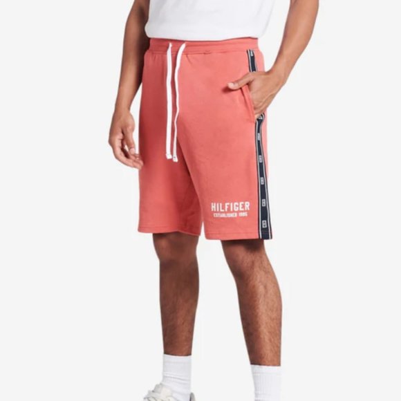 Tommy Hilfiger Fleece Pique Shorts With Drawstring Tuscan Red - Picture 1 of 2